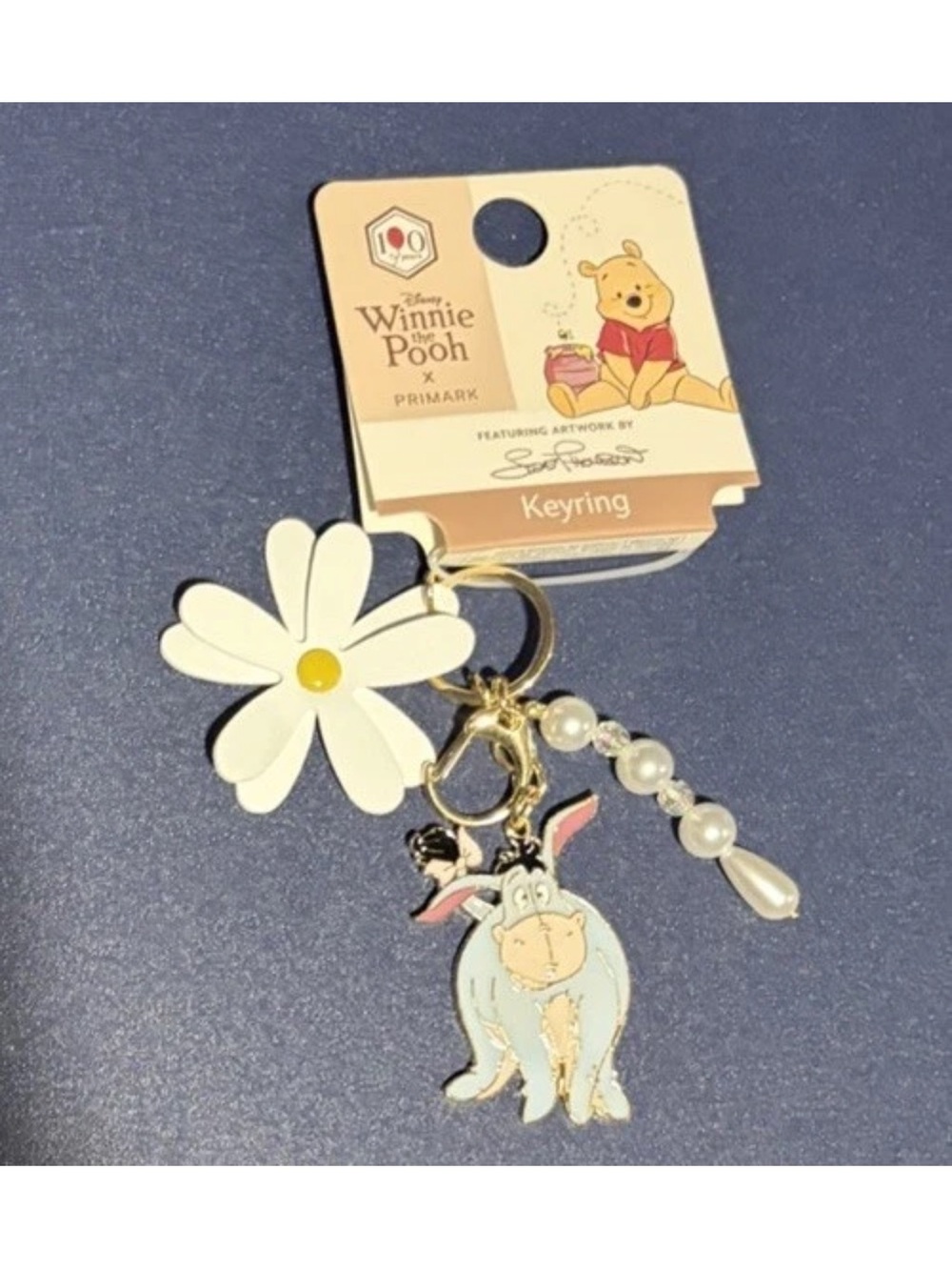 DISNEY WINNIE THE POOH EEYOR METAL KEYRING BAG CHARM BNWT PRIMARK
